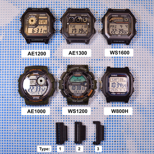 PLA Strap & Band Adapter For CASIO AE1000, AE1200, W-800, W218, WS-1600 And Similar Models, Multiple Color Available