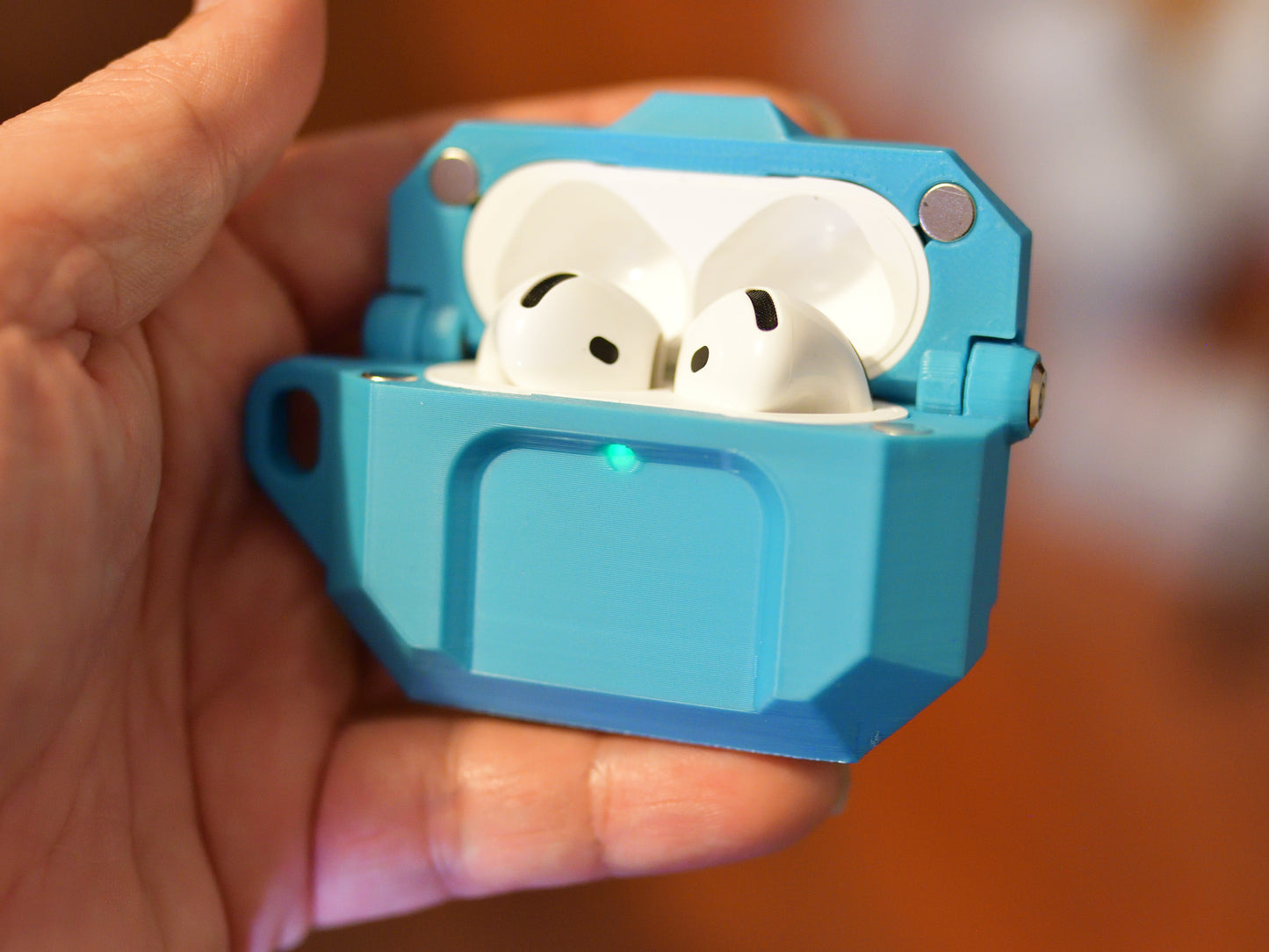 Hinged Mechanical AirPods 4 Case – No Adhesive, Screw-Based Design, 3D Printed Protective Case