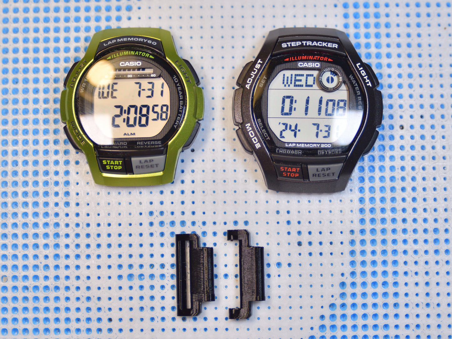 Watch Strap & Band adapter for Casio WS1000H & WS2000H- 3D Printed - Multiple Color Available