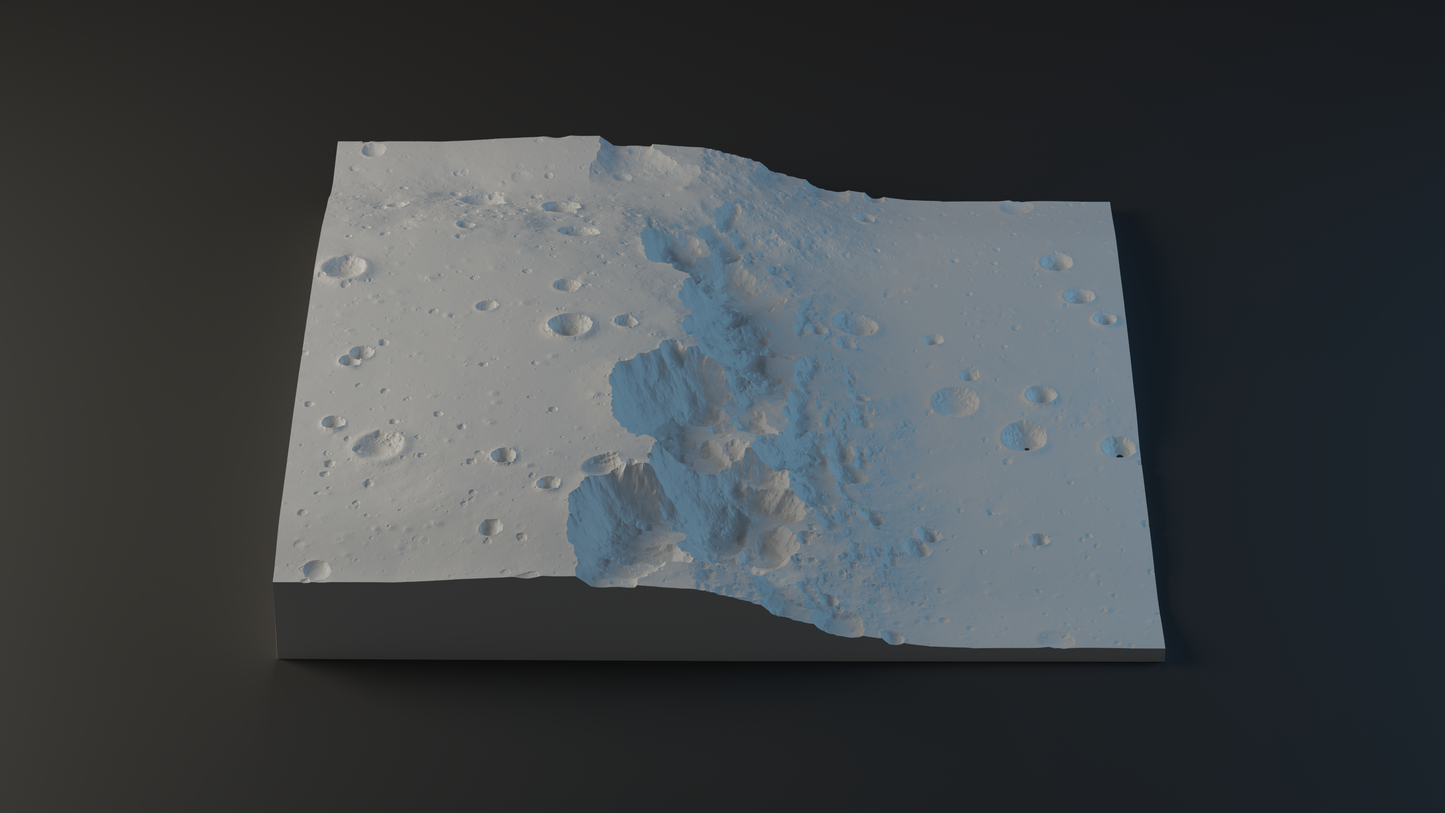 Highly Detailed Moonscape Terrain Models. Canyon Type 1