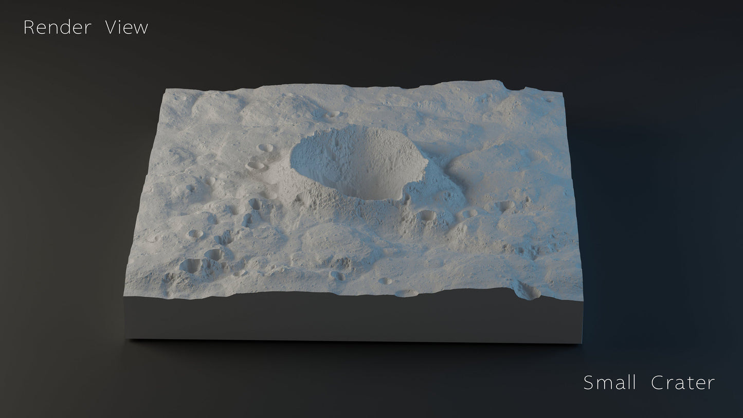 Highly Detailed Moonscape Terrain Models. Terrain type Crater & Crater Detail