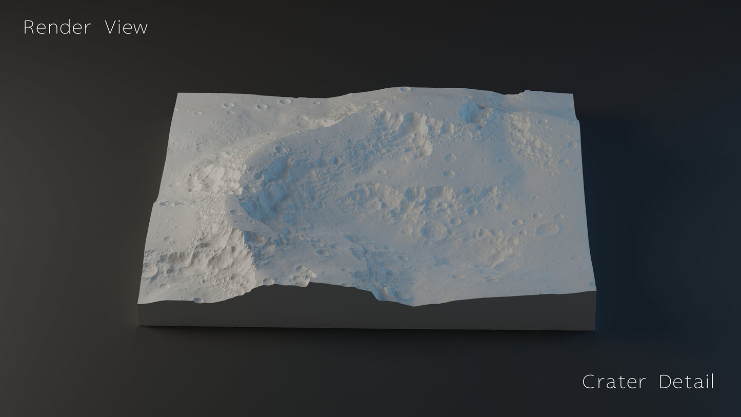 Highly Detailed Moonscape Terrain Models. Terrain type Crater & Crater Detail