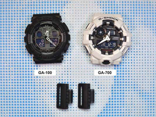 Factory Style Tough Resin Strap and Band Adapter For G-Shock GA100, GA110, GA140, GA400, GA700, GA710, GD100 GD120, GBD800 & Similar Models