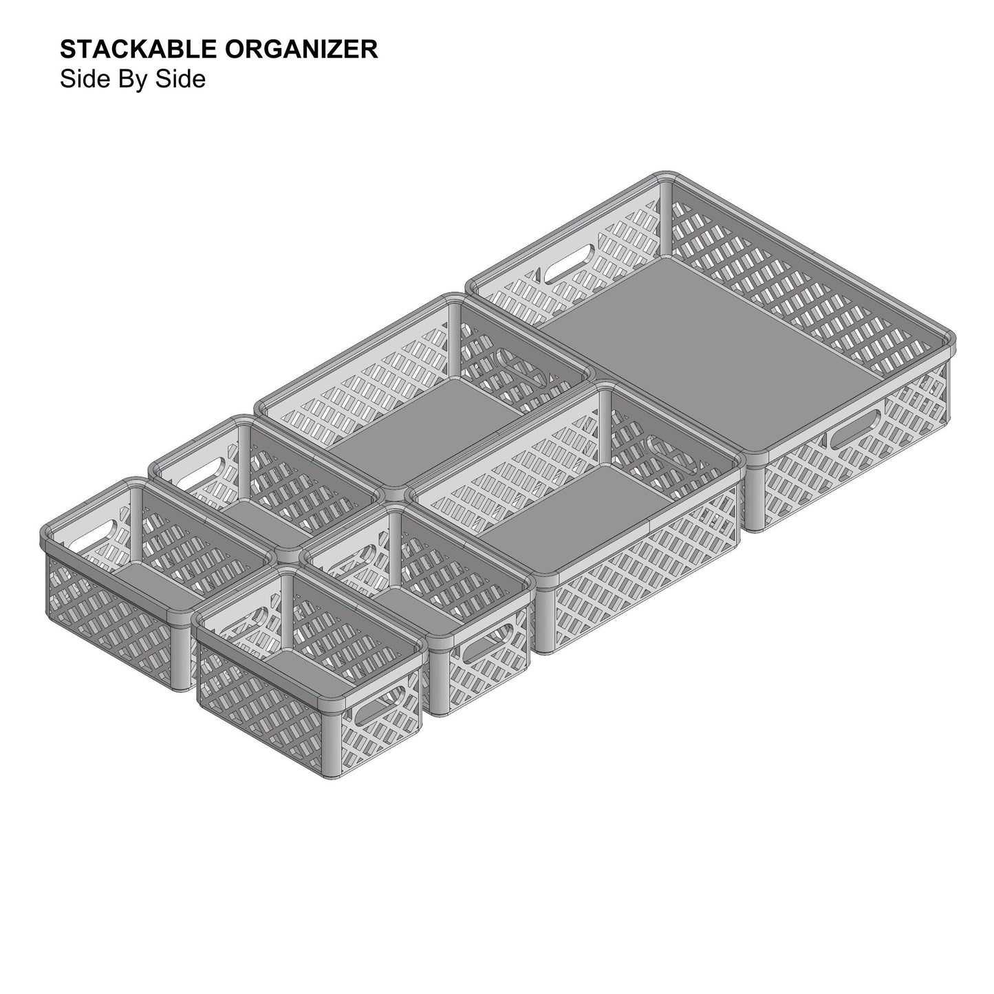 3D Printed Stackable Organizer. Multiple Color Print available