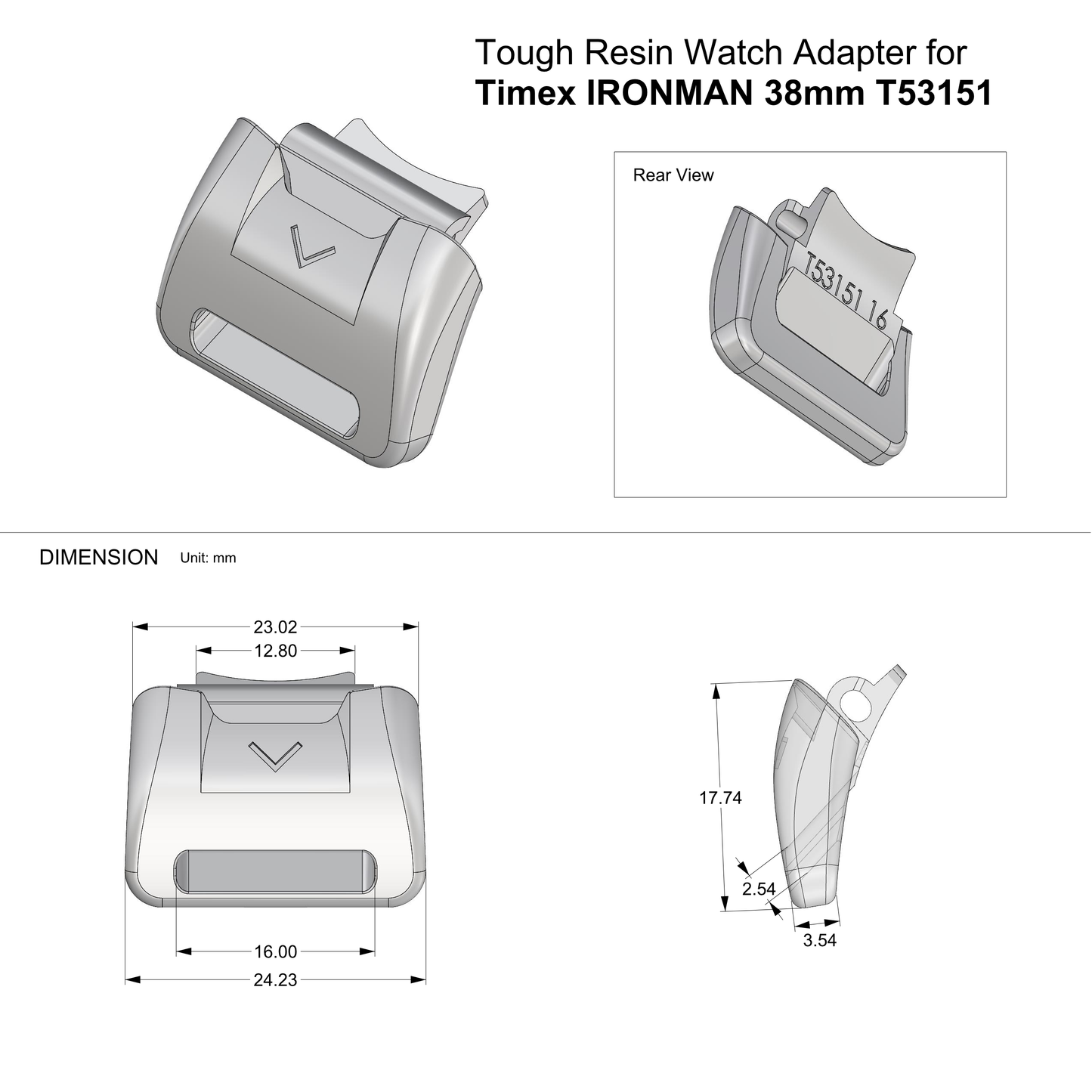 Straps Adapter For Timex 38mm T53151